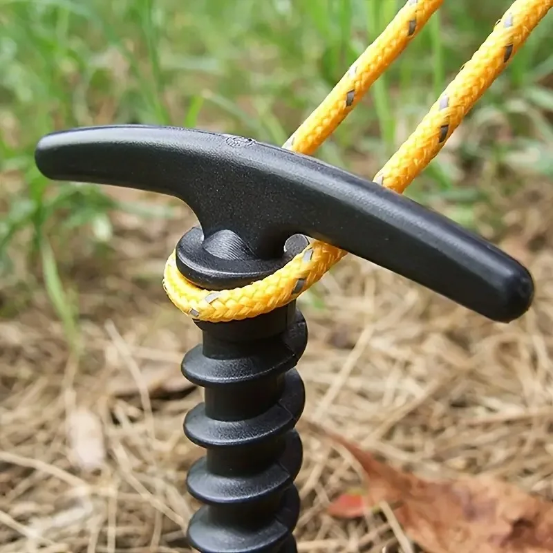 Estacas anclaje tornillo tienda campaña camping – Resistentes viento - imagen 4