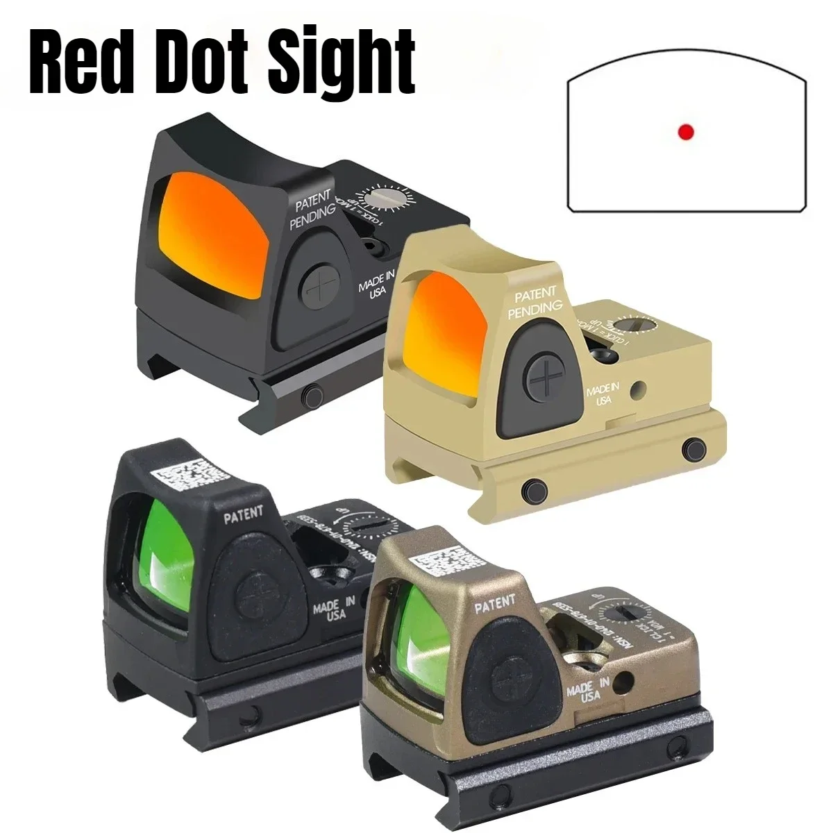 Colimador punto rojo Glock 17 para AK-47, riel Picatinny