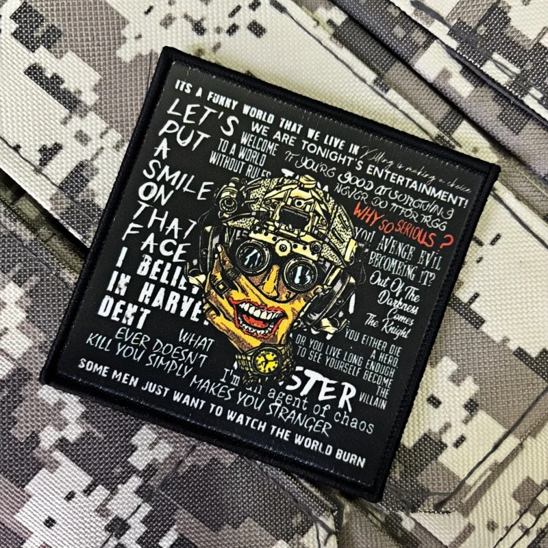 Parche táctico punk oscuro grafiti inglés con velcro adhesivo - imagen 3