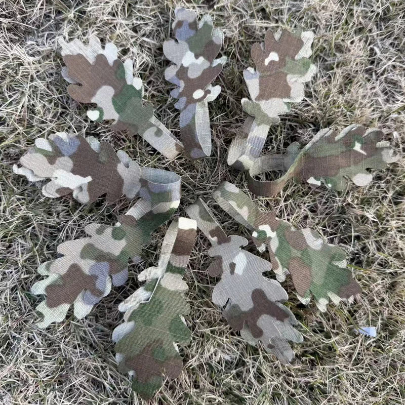 Funda para casco airsoft ghillie camuflaje hojas táctico - imagen 3