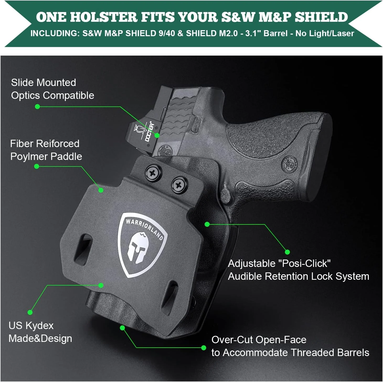 Funda OWB Kydex para S&W M&P Shield Plus, M2.0 y 3,1 Derecha - imagen 5