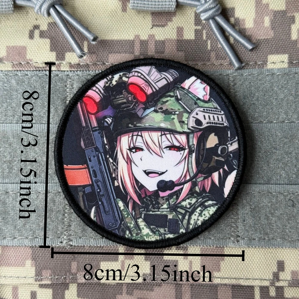 Parche táctico Airsoft Morale Anime Chica Gato con Velcro - imagen 3