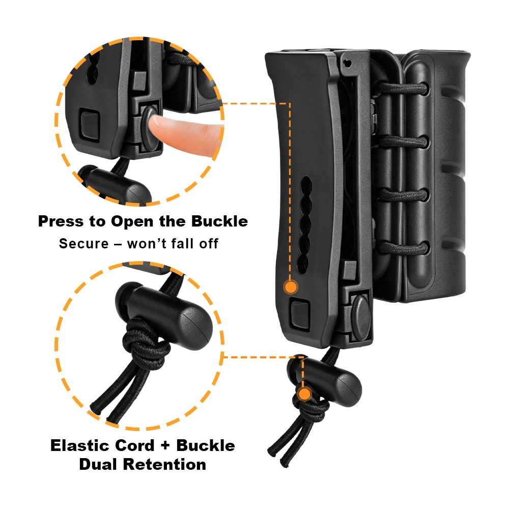 Funda táctica MOLLE spray de pimienta con clip y tapa superior