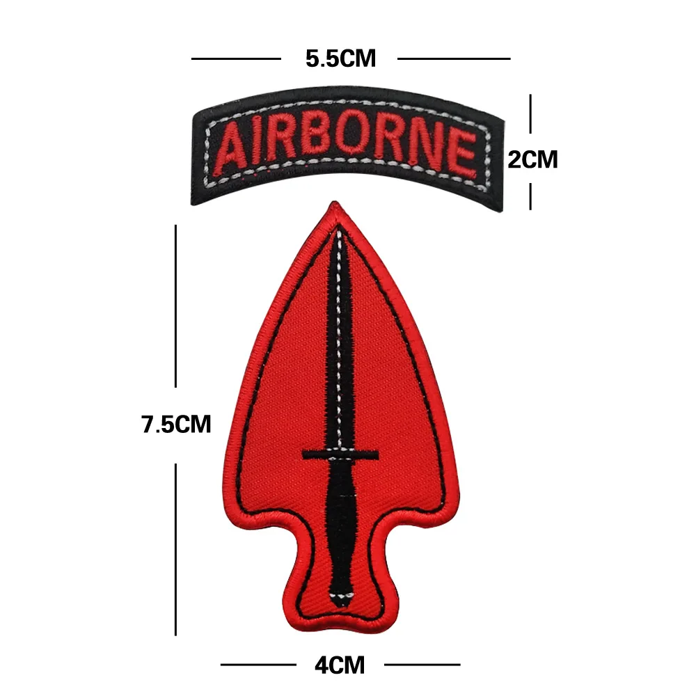 Parche táctico Airborne con letras bordadas y velcro para mochila - imagen 4