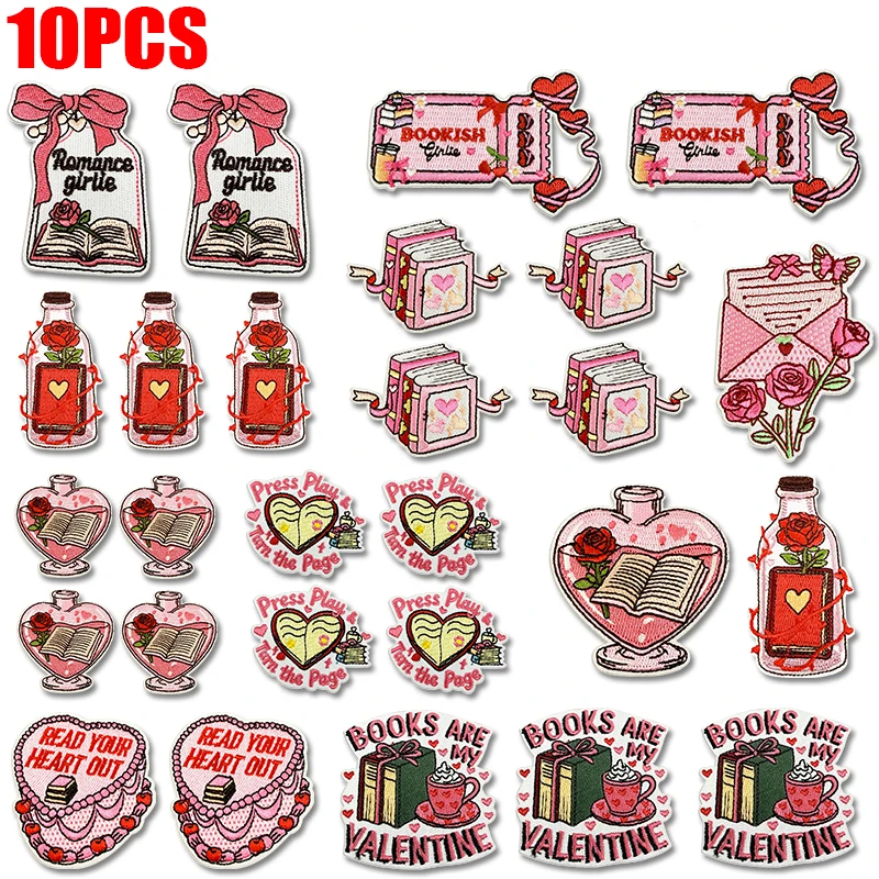 Parches bordados San Valentín rosa