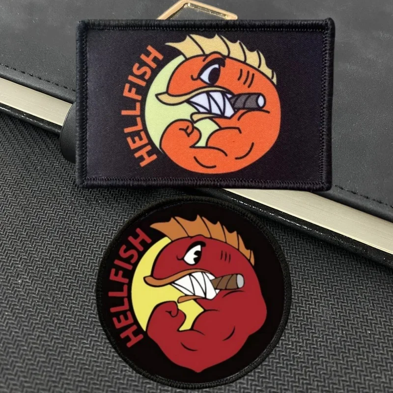 Hellfish parche tejido táctico velcro para mochila exterior - imagen 2