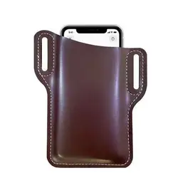 Bolsa táctica de cuero para teléfono con presilla de cinturón