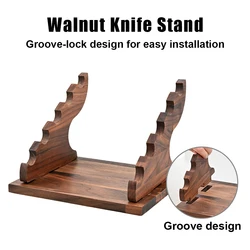 Soporte de cuchillos de madera multinivel para cocina y caza