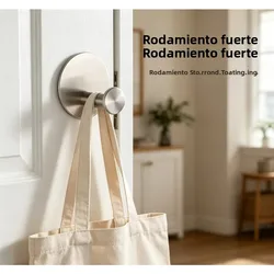 Gancho metálico adhesivo acero inoxidable para pared sin perforaciones
