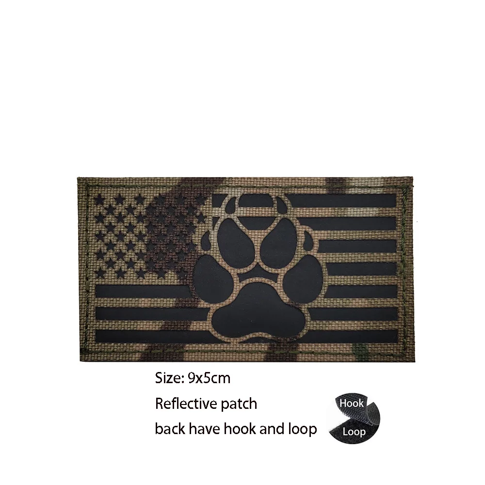 Parche táctico K9 bandera americana infrarroja con velcro para mochila - imagen 2