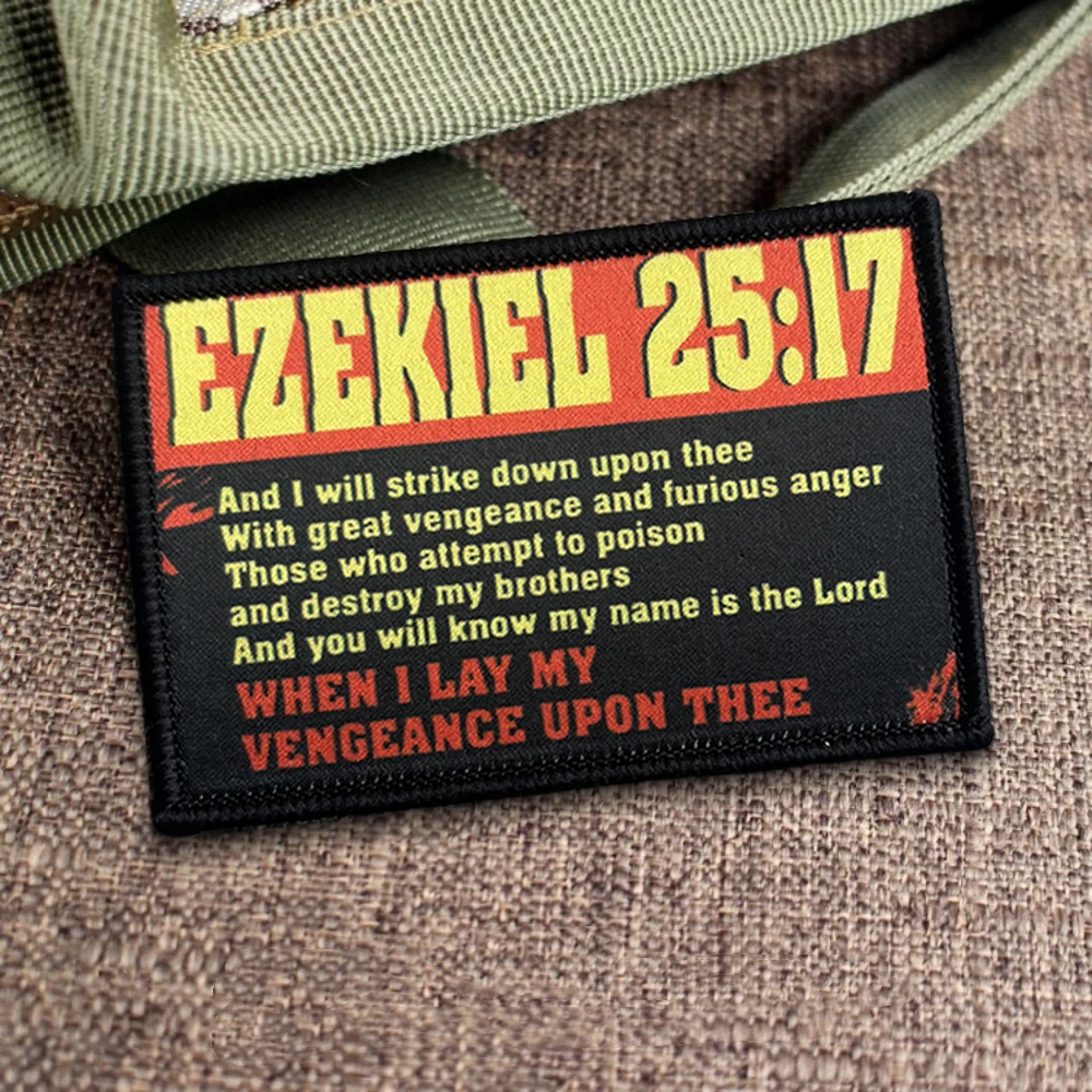 Parche de velcro con diseño Ezequiel 25:17