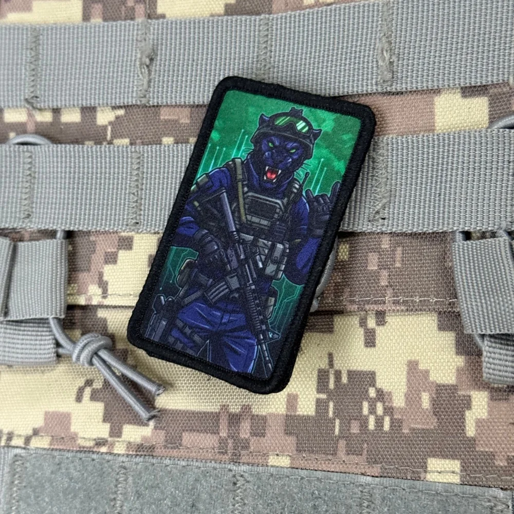 Parche táctico Pantera Negra con velcro para ropa, mochila y chaleco - imagen 2