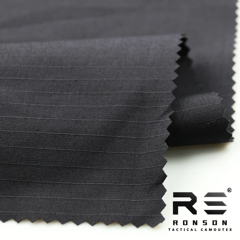 Tela táctica NYCO ripstop negro a cuadros para uniformes - imagen 2