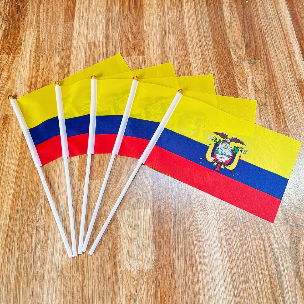 Bandera de Ecuador con asta plástica para eventos deportivos - imagen 4