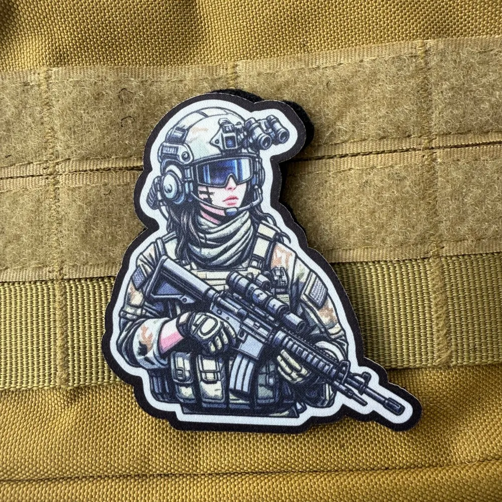 Parche de moral Tactical Girl con velcro para mochila y uniforme - imagen 2