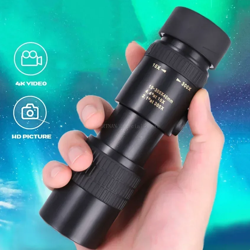 Monocular de caza BAK4 con zoom 10-300x y visión HD - imagen 3