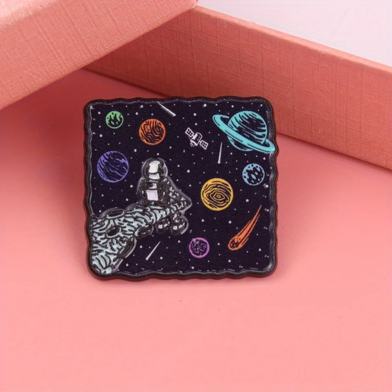 Parche distintivo Star Sea Nomad astronauta cromado, planeta multicolor - imagen 3