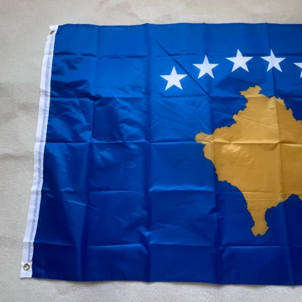Bandera Kosovo 90x150 cm - banderin doble cara de poliester exterior - imagen 4