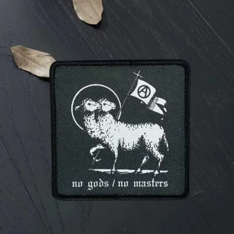 Parche estampado punk No Gods/Masters táctico militar gancho y bucle