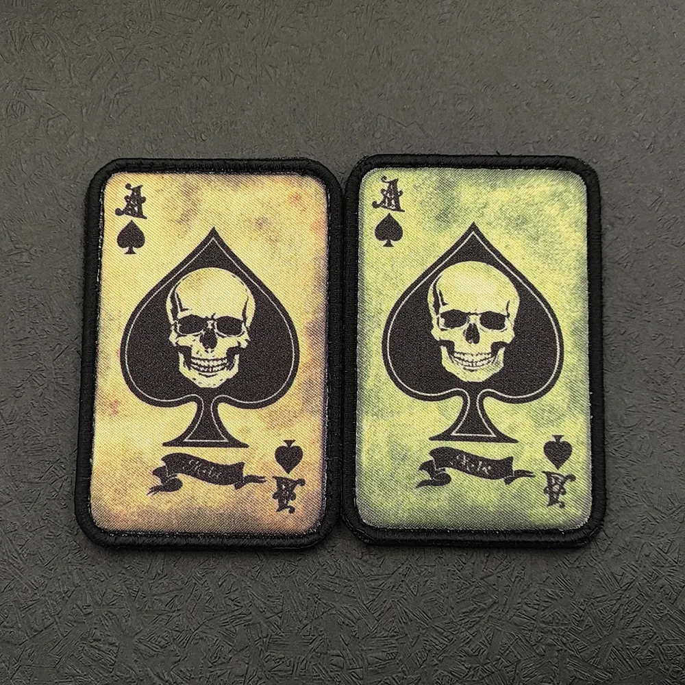 Black Jack parche táctico calavera vintage naipes envejecidos - imagen 4