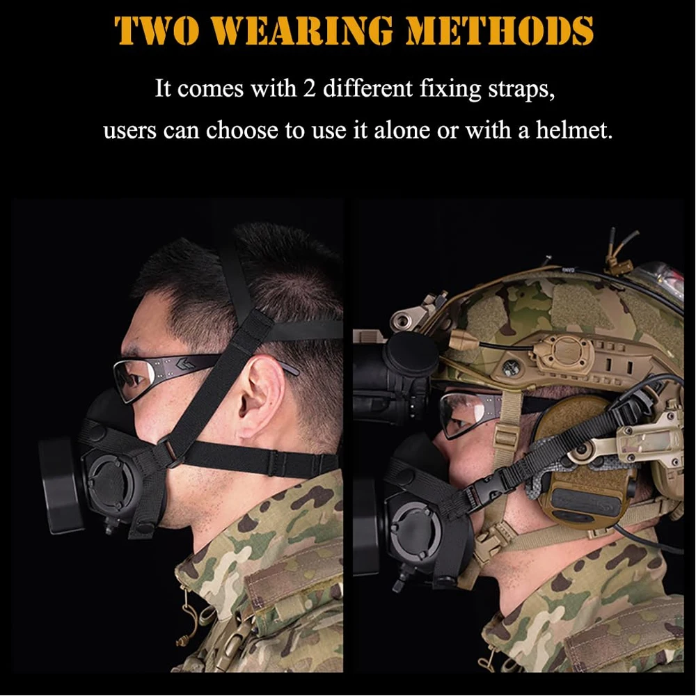 Casco táctico NVG AN-PVS31 con máscara, LED y camuflaje ligero - imagen 5