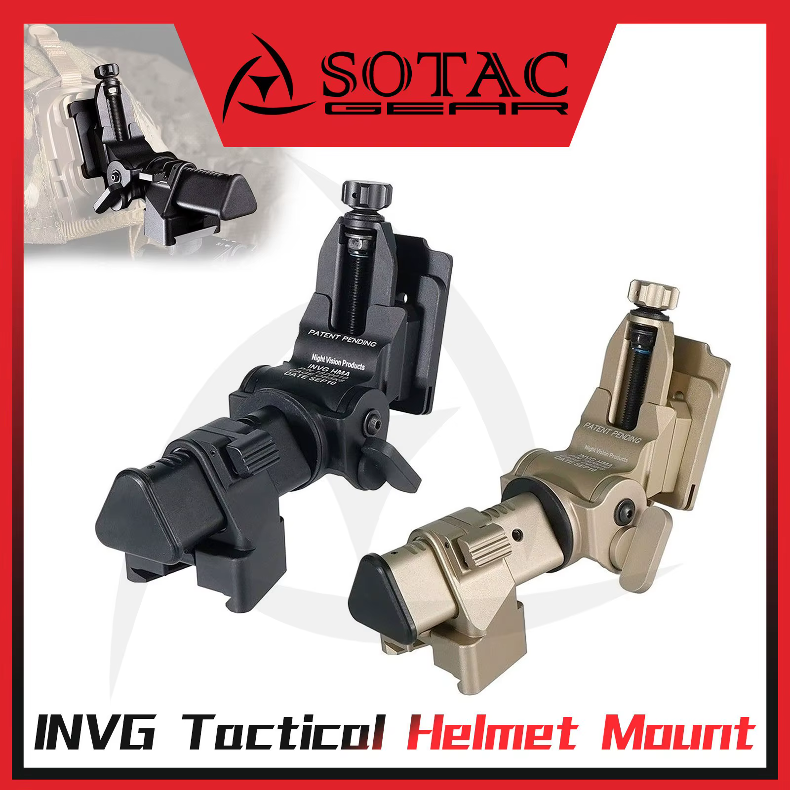 SOTAC-GEAR soporte NVG cola de milano – Compatible PVS-15/18/31