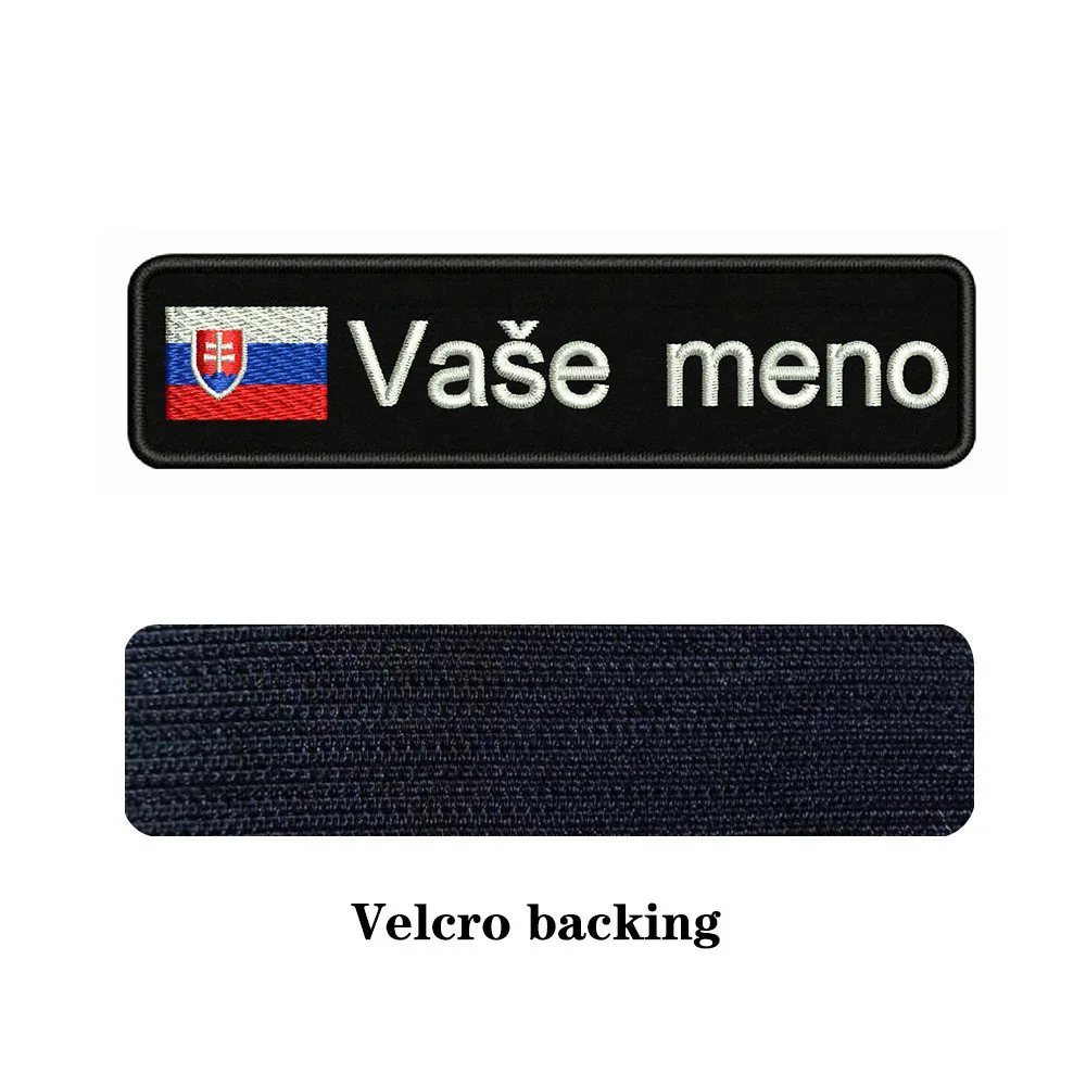 Parche bordado personalizado con nombre - Bandera Eslovaquia 10x2,5cm - imagen 2