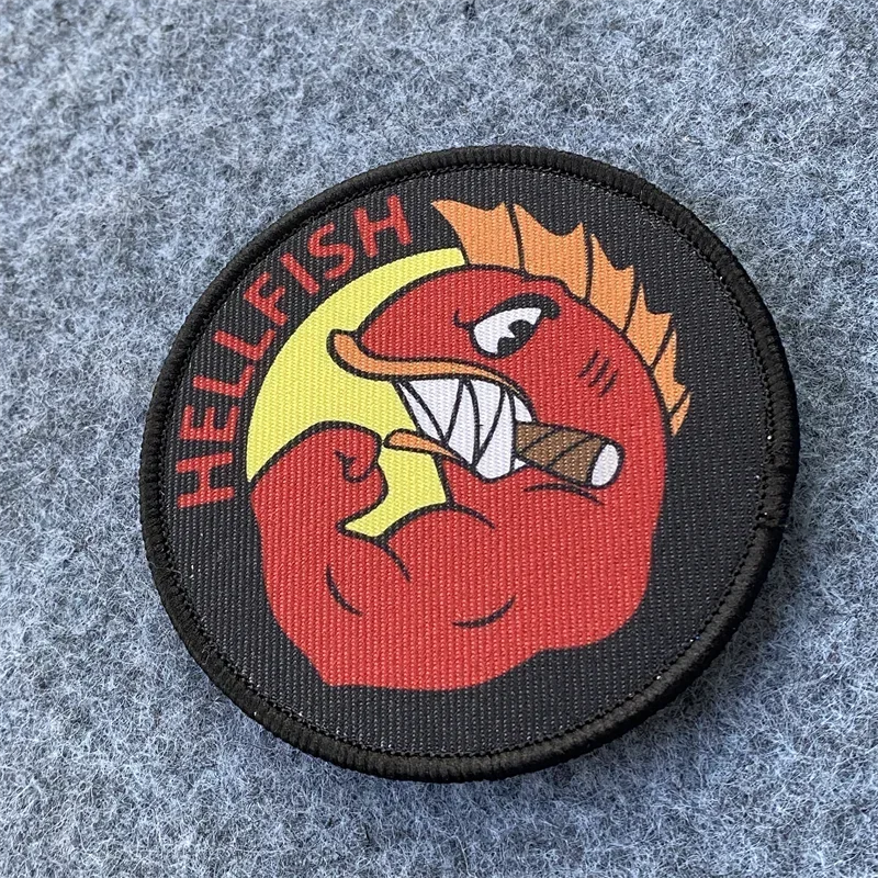 Parche táctico Hellfish con gancho y bucle para ropa y mochila - imagen 5