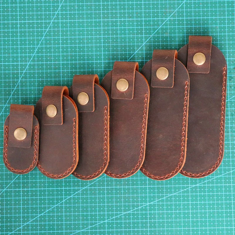 Funda de cuero Crazy Horse con hebilla de latón