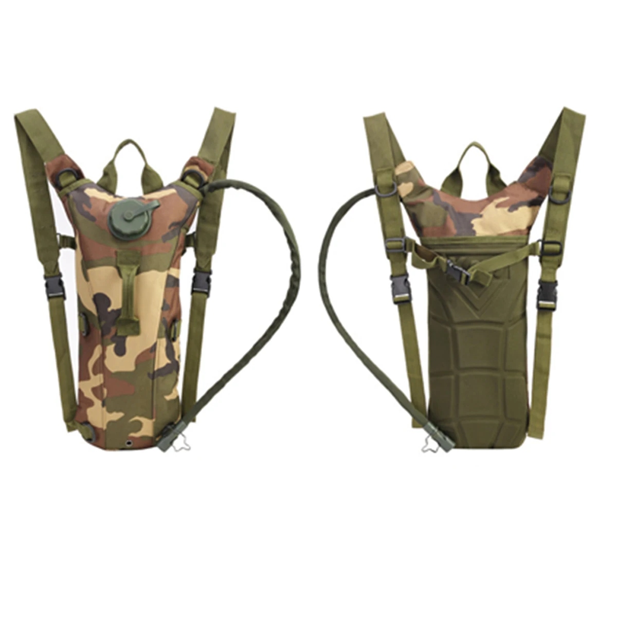 Mochila deportiva de hidratación con diseño camuflaje