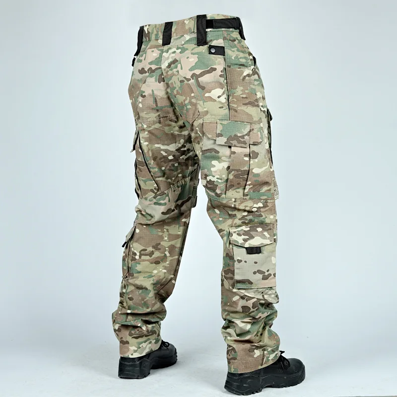 Pantalones tácticos multibolsillo camuflaje hombre resistentes