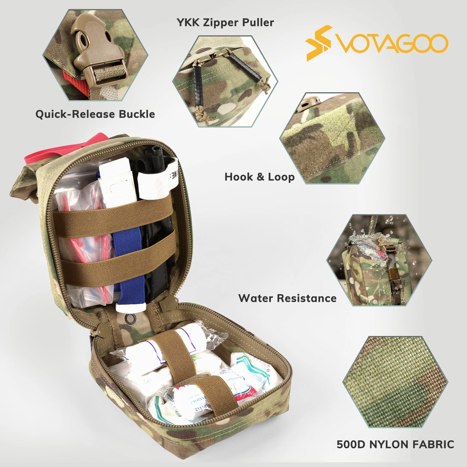 VOTAGOO Bolsa Táctica Liberación Rápida MOLLE EDC Vertical Utilidad - imagen 4