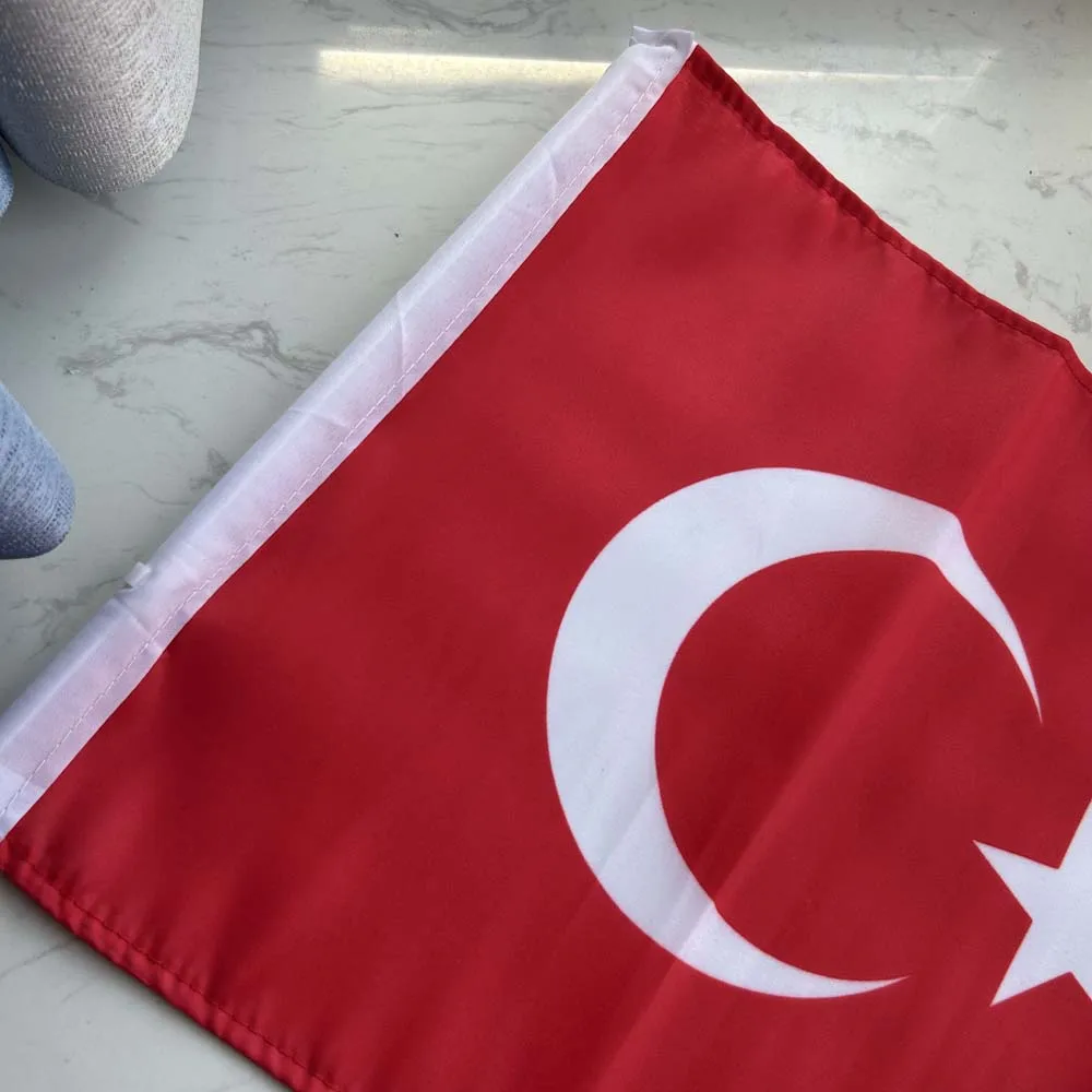Bandera de Turquía para coche poliéster con asta de plástico - imagen 4