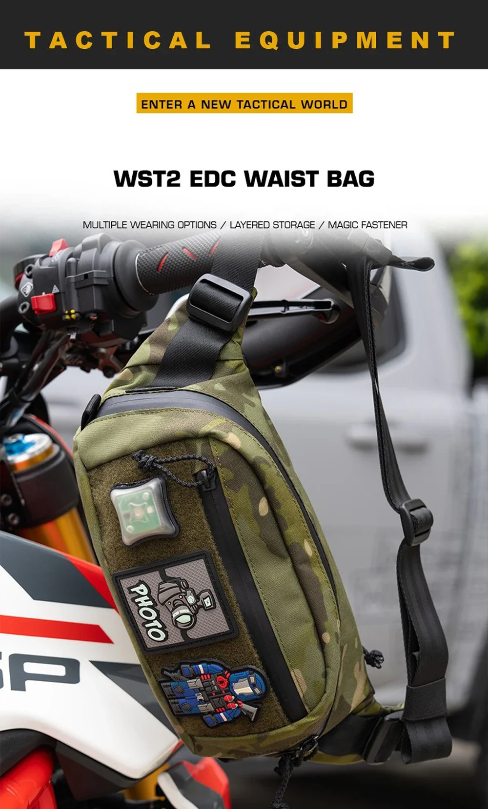 Bolsa táctica EDC Mk3 en uso tipo bandolera