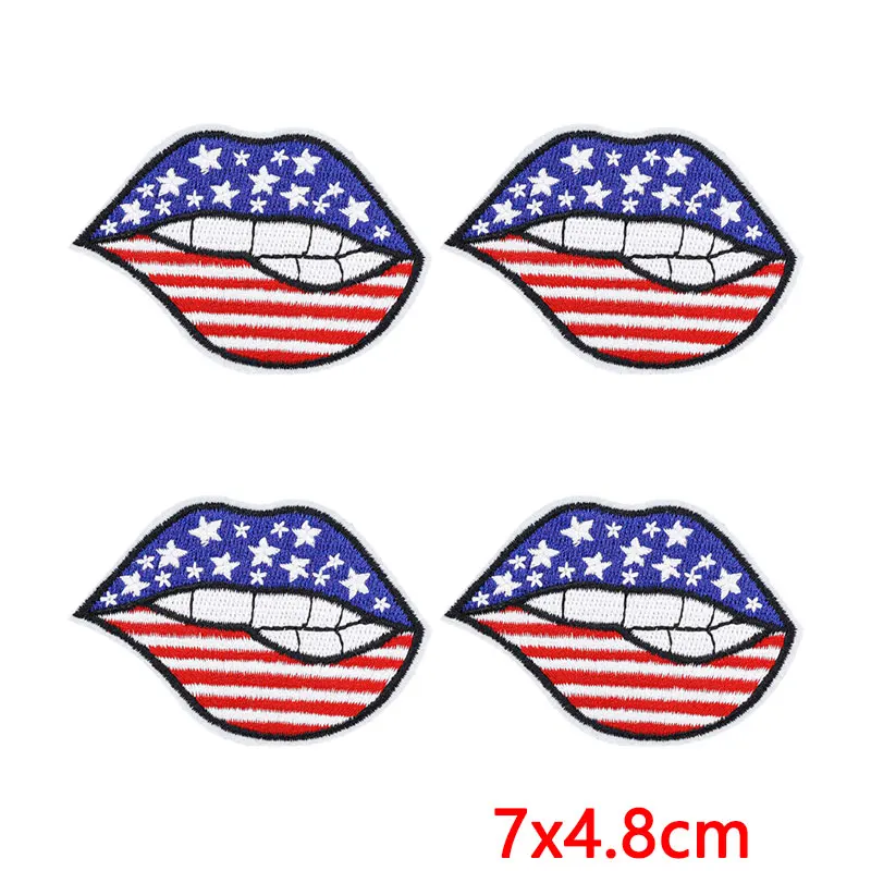 Parche termoadhesivo bordado gnomos patrióticos bandera USA