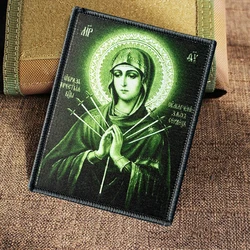 Parche táctico Virgen María bordado con velcro gancho y bucle