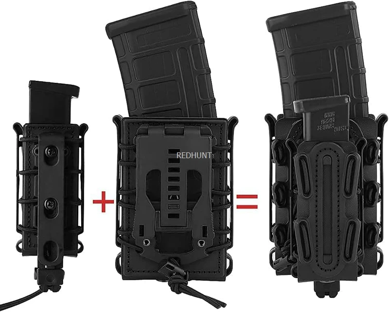 Set de 2 bolsas Molle CLUSGO para cargadores de 5.56, 7.62 y 9mm