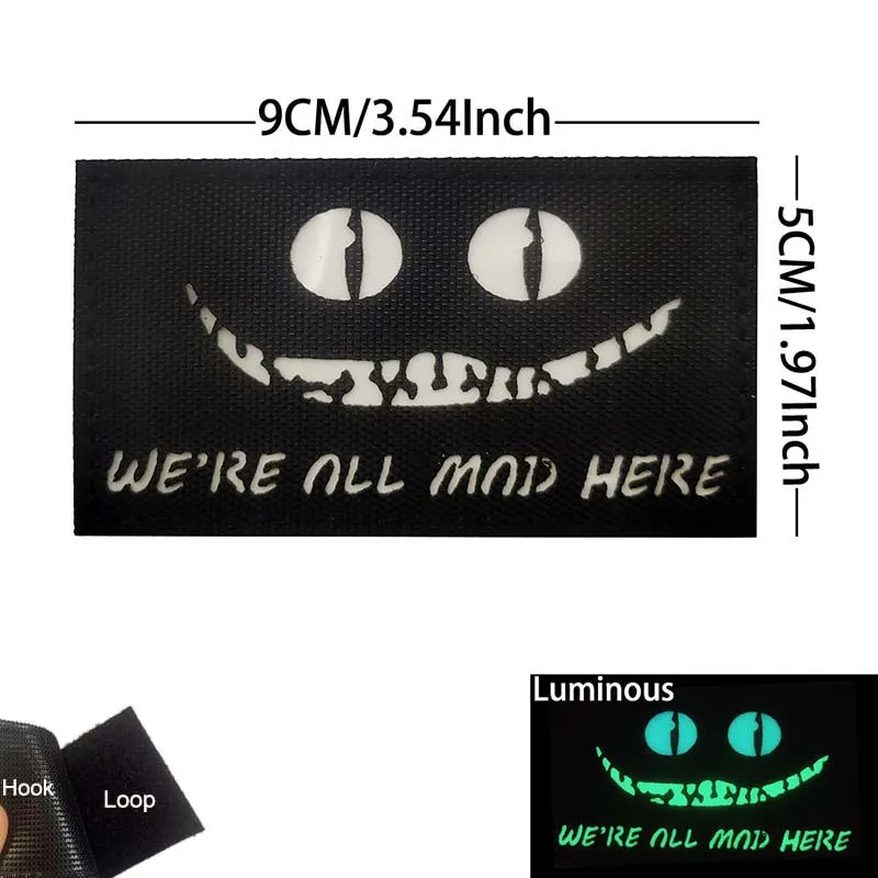 Parche reflectante emblema bordado táctico ojo de gato Cheshire - imagen 4