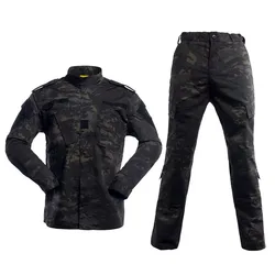 CP Conjunto Uniforme Negro Multicam Táctico Hombre Deportivo