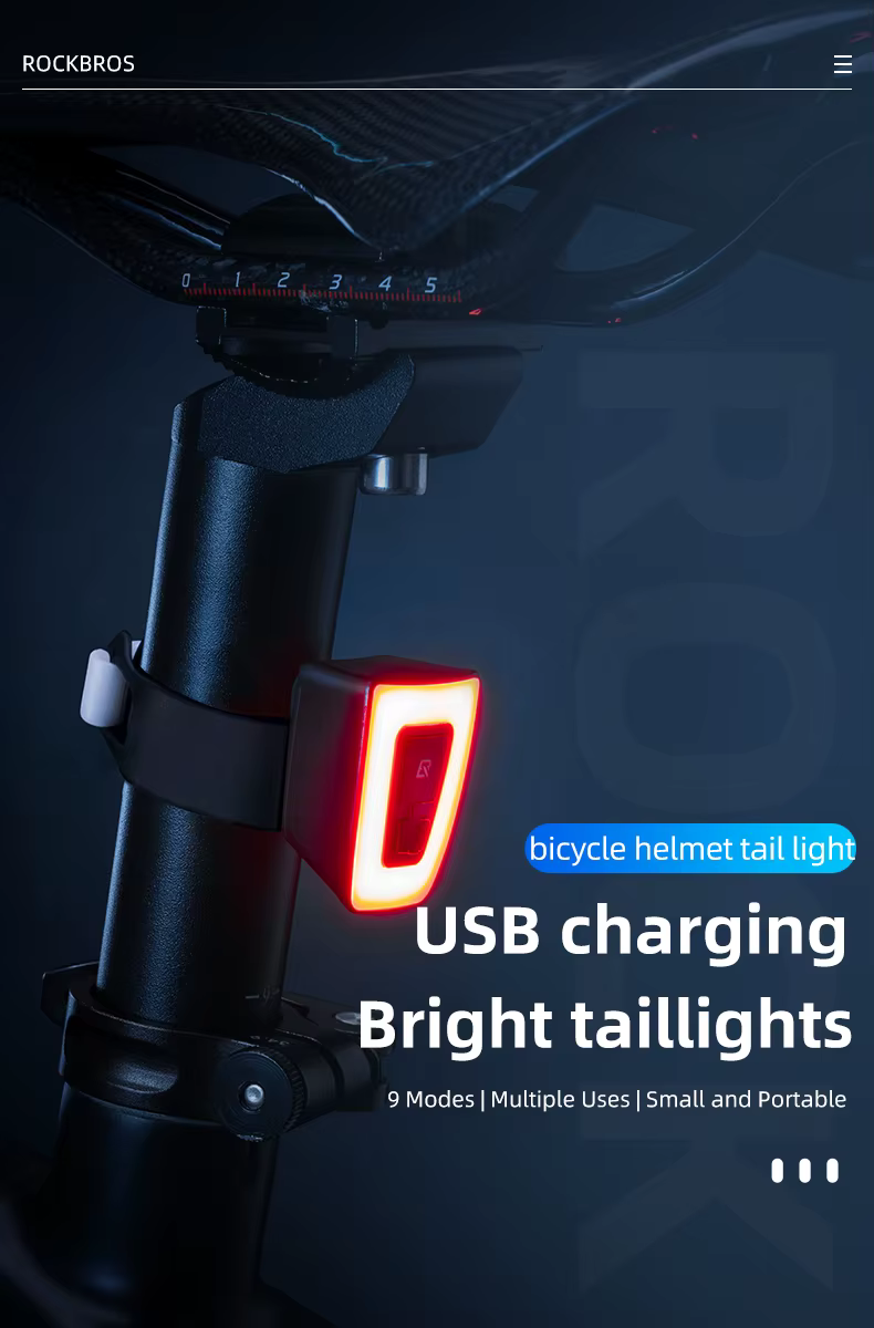 Luz ROCKBROS montada en bicicleta