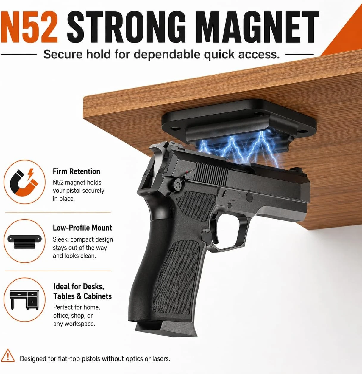 Soporte magnético táctico para pistola airsoft, seguridad gatillo - imagen 3