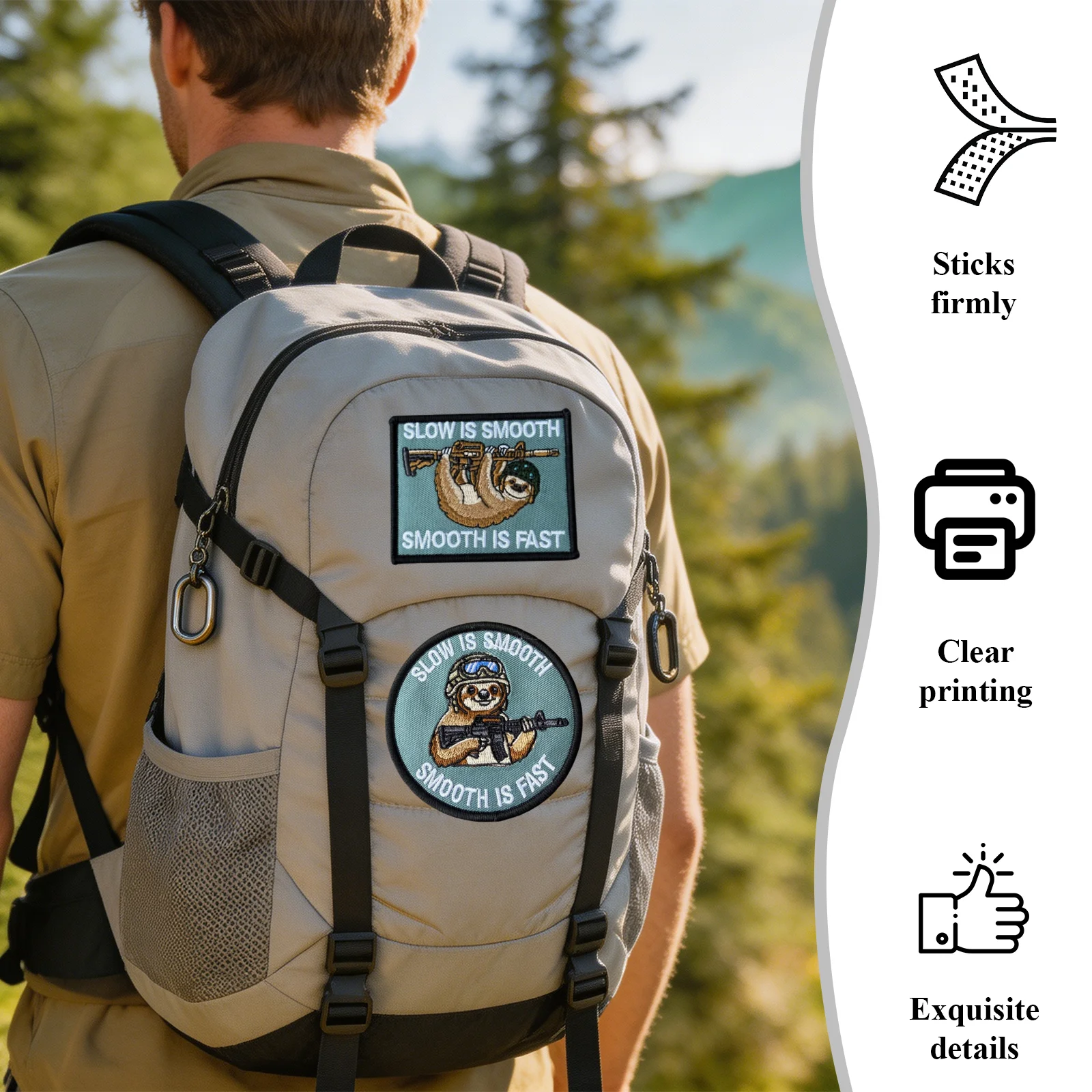 Parche bordado para mochila, chaleco o ropa