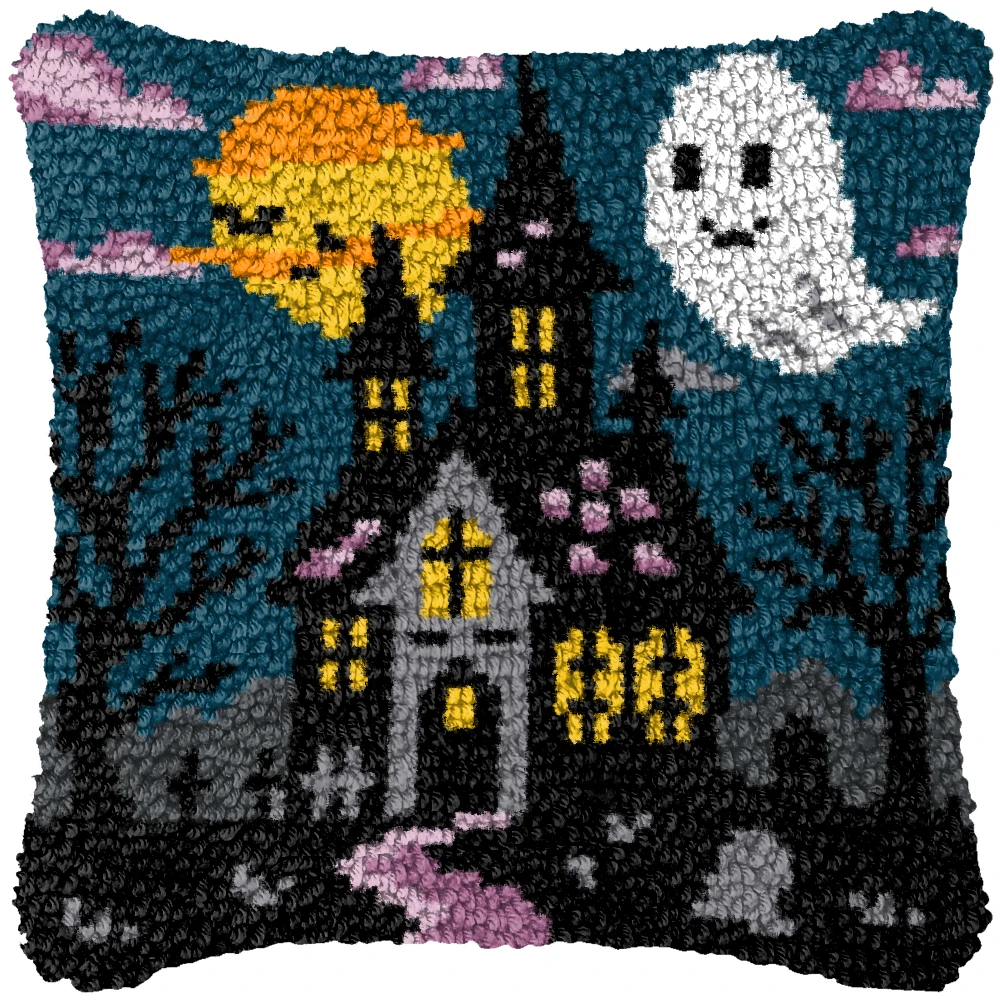 Kit de bordado DIY Halloween bruja, murciélago y calavera en casa - imagen 3
