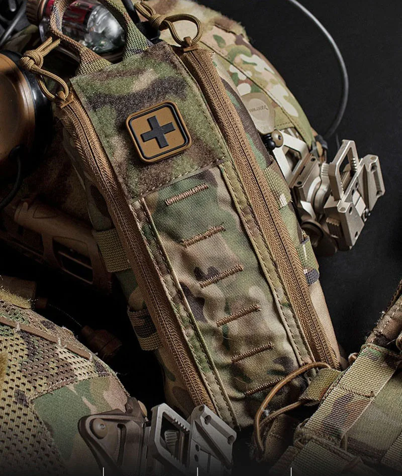 Bolsa médica táctica vacía IFAK con diseño de despliegue