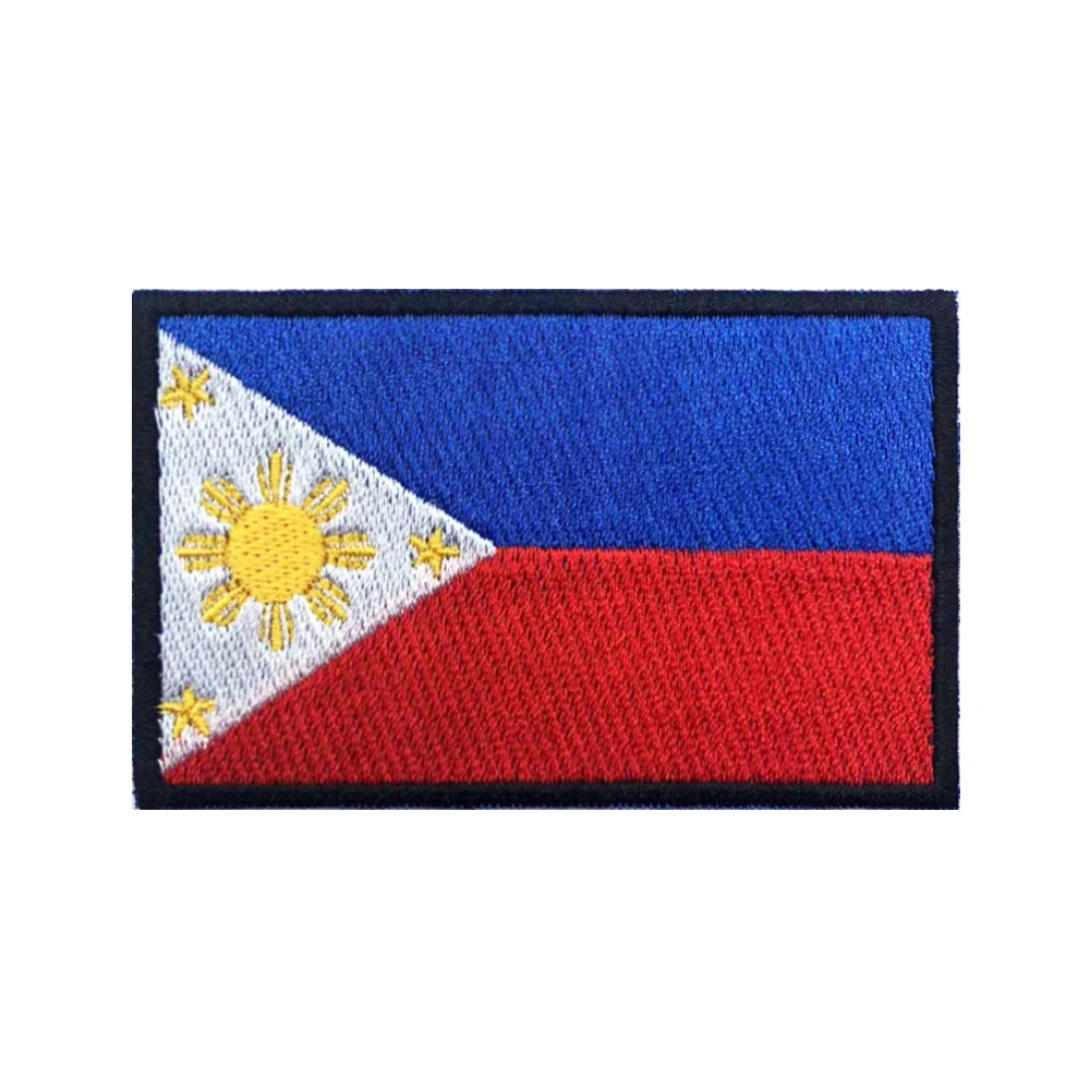 Parche bordado termoadhesivo bandera Filipinas – Brazalete militar velcro - imagen 3