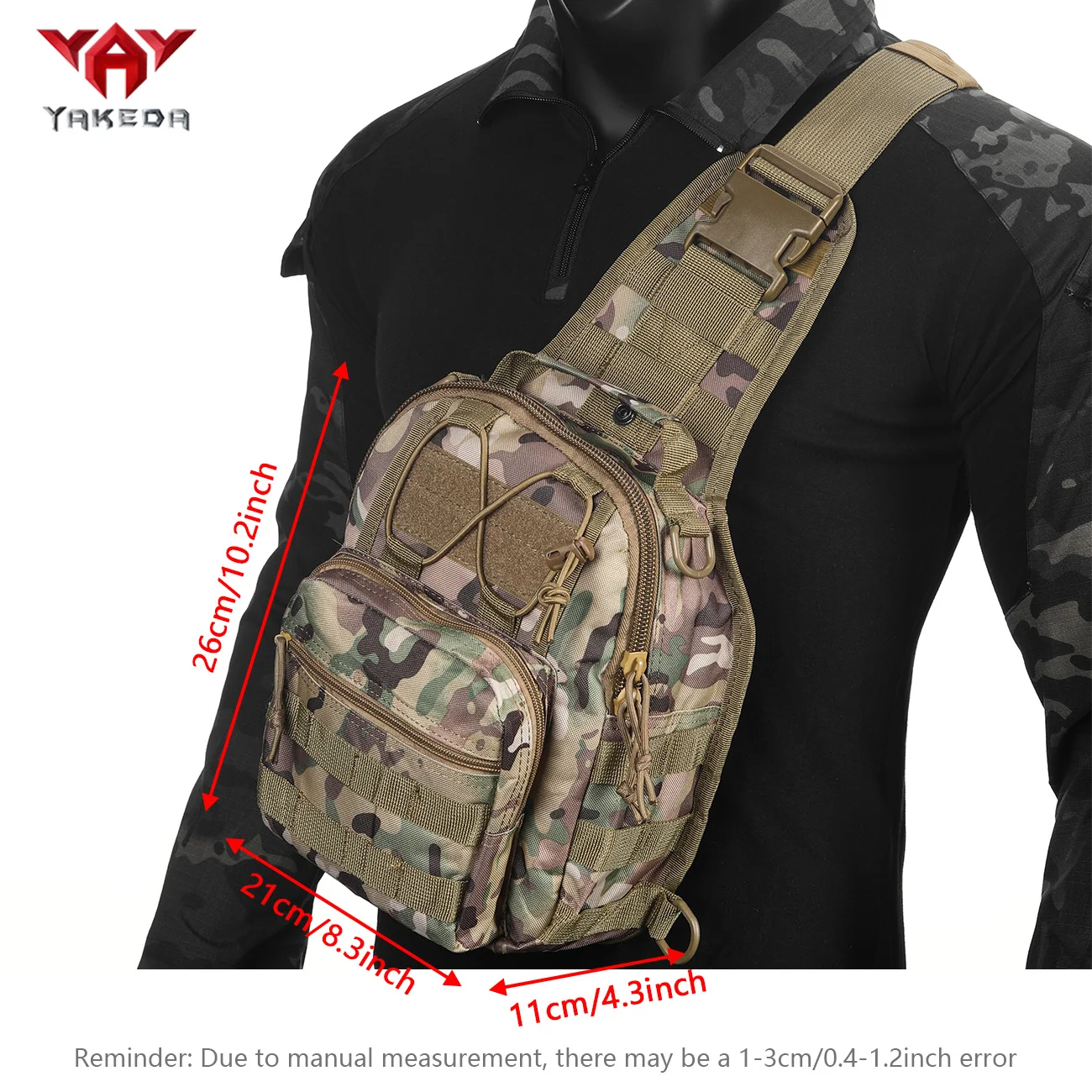 Bolso táctico MOLLE de pecho – Bandolera cruzada multibolsillo - imagen 5