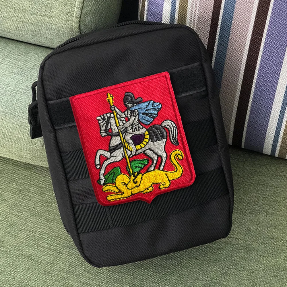Parche táctico bordado dragón caballero con velcro para mochila
