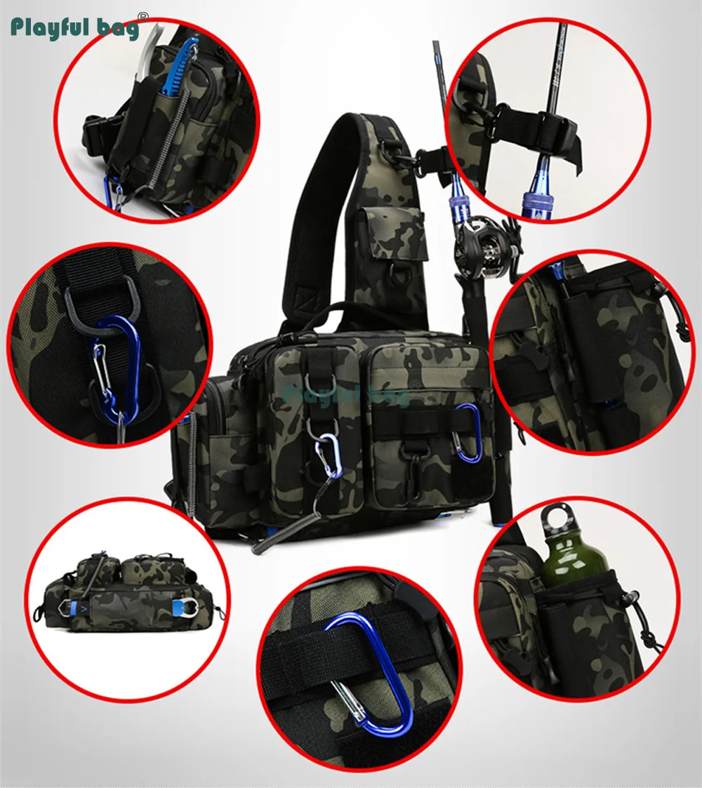 Bolsa táctica de pesca PLAYFUL BAG AVA381 en vista frontal
