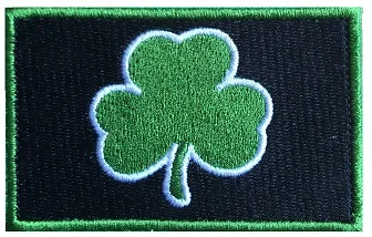 Parche bordado trébol irlandés verde con gancho y bucle San Patricio - imagen 2