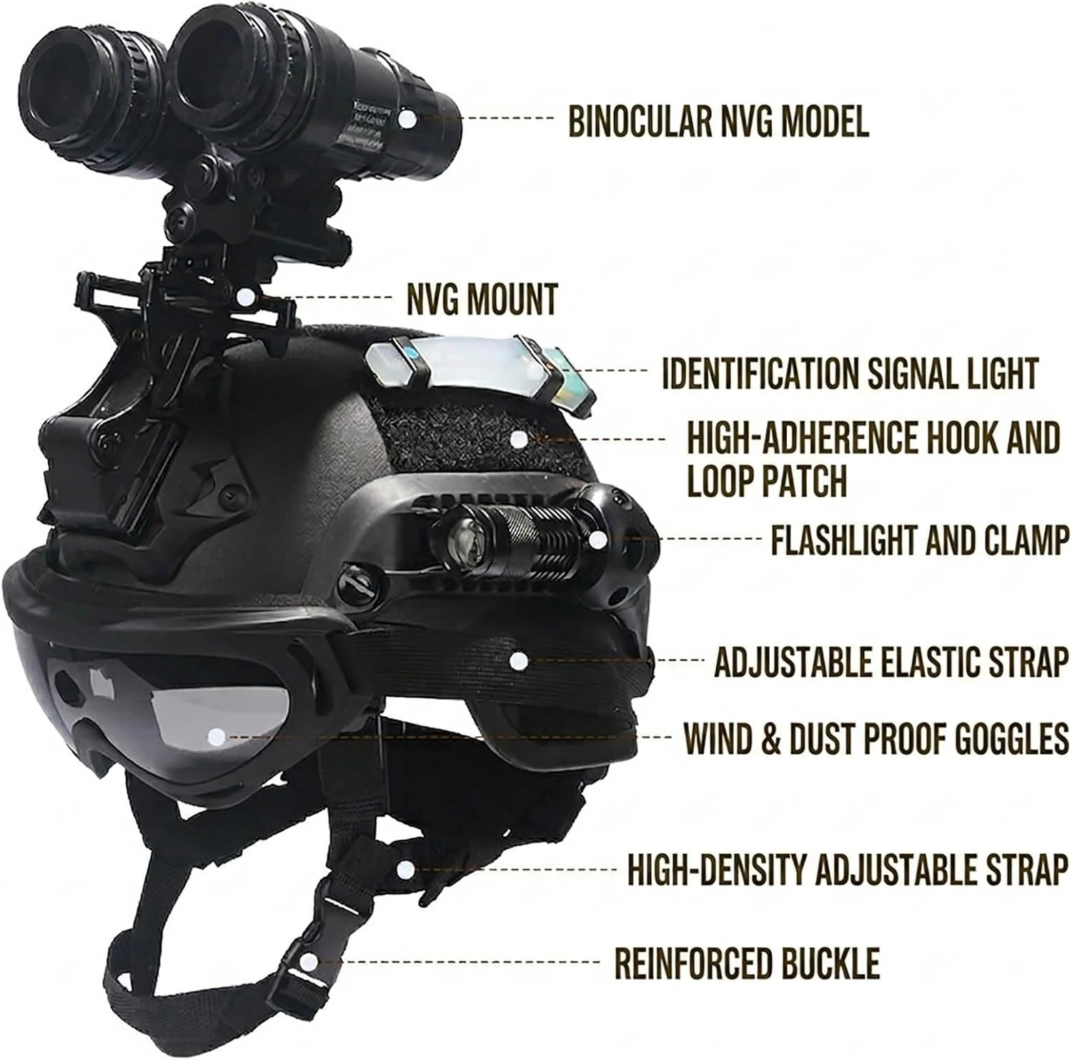 Casco táctico MICH para airsoft con NVG y luz de señalización - imagen 4